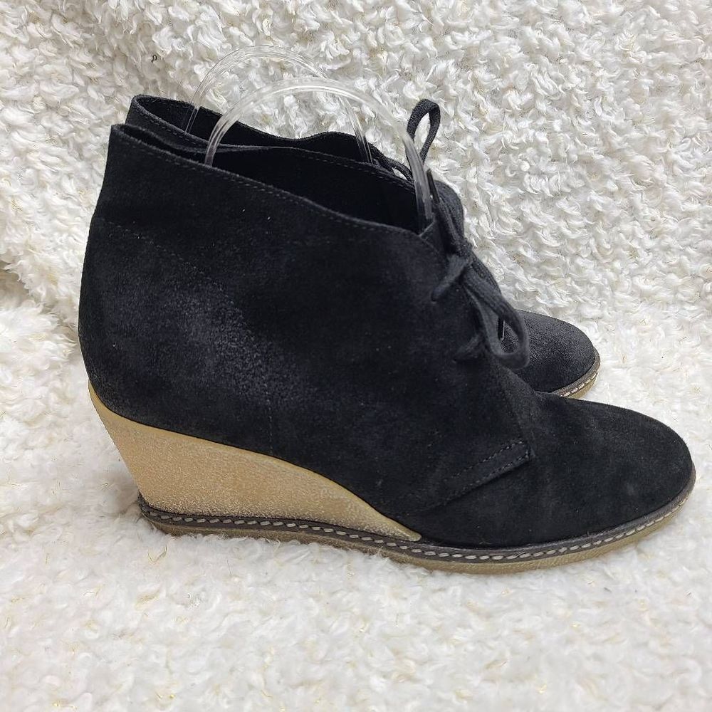 J. Crew Macalister Black Suede Wedge Booties sz 10